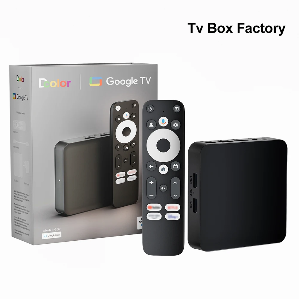 限定 4K Google tvbox Dcolor GD2 Google Certified TV Box - 4K, 2GB RAM, 32GB Storage