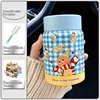 Cepillo de taza con forma de estrella a cuadros azules + Sticker 3D