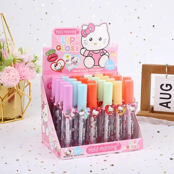 Factory wholesale Cute cat glitter color changing lip gloss mirror moisturizing lip gloss easy to carry 6 colors lip oil