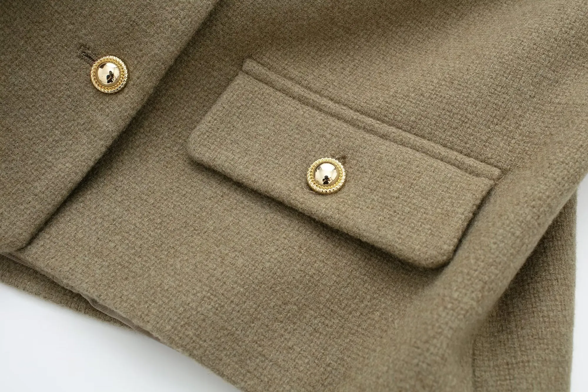 Zatrhmbm 2023 Women Fashion Clamshell Decoration Cropped Jackets Coat