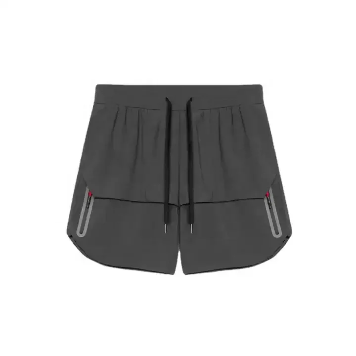 JL0102B Mens Gym Training Shorts Sports Casual Mens 2 in 1 Gym Training Shorts With Liner