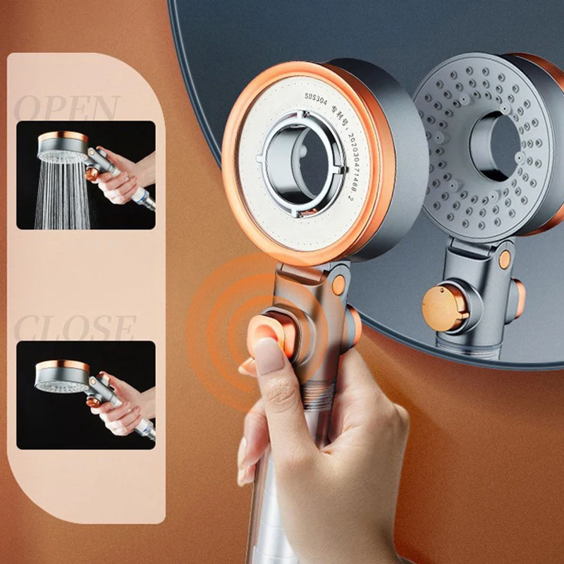 High-Pressure Water Saving Head Shower  Chrome Polished Plastic Traditional Chrome Polished Plastic with pp Cotton Filters
