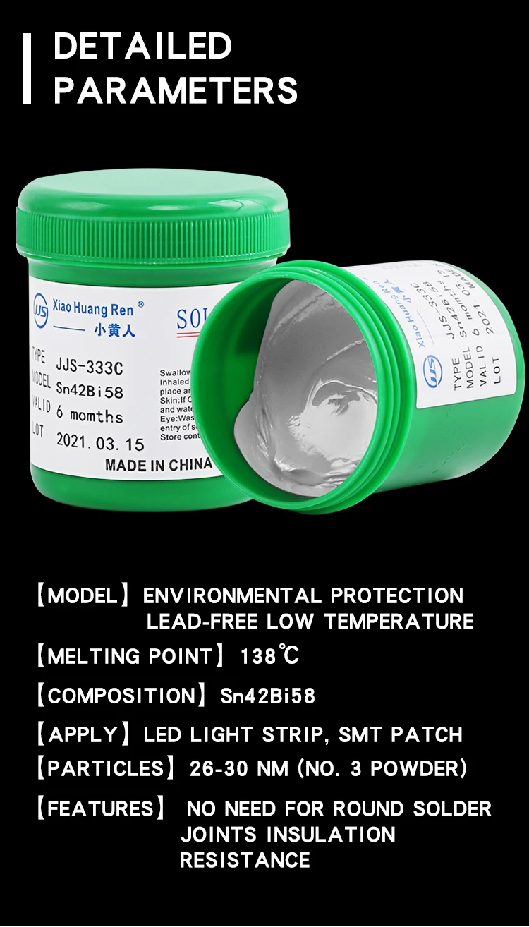 Smt Solder Paste Tin Bismuth Solder Sn42bi58 Tin Solder Paste 500g