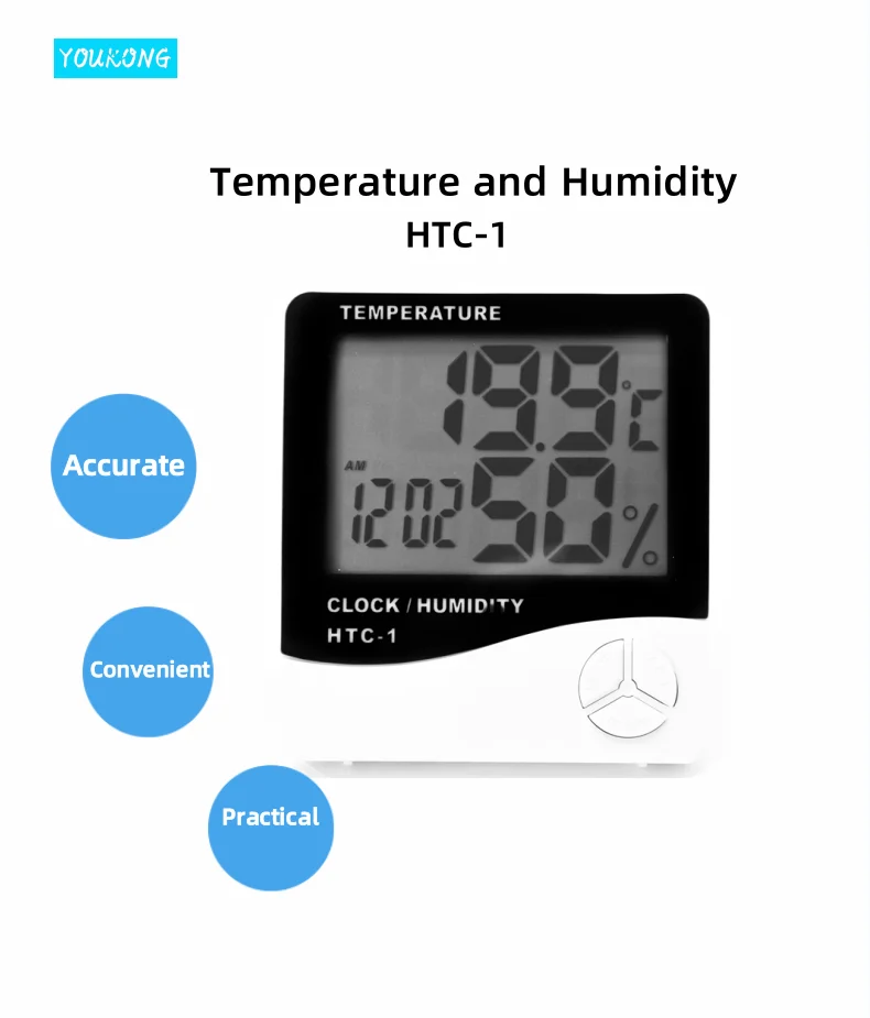 China Customized Digital Temperature Humidity Meter HTC-1 HTC-2