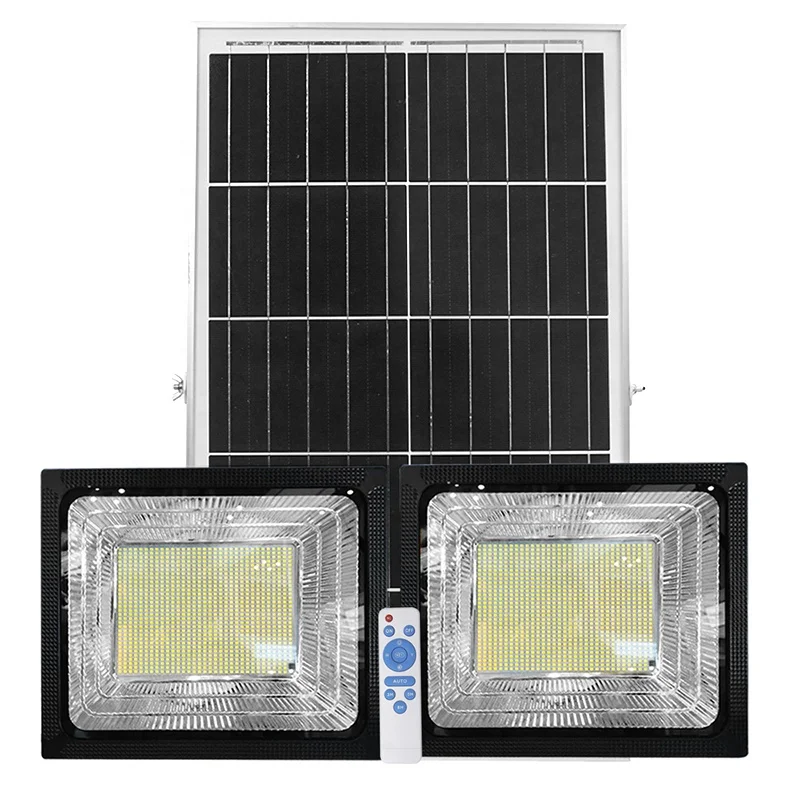 Ip65 Two Lights With One Solar Panel Outdoor Waterproof Solar Led Floodlight