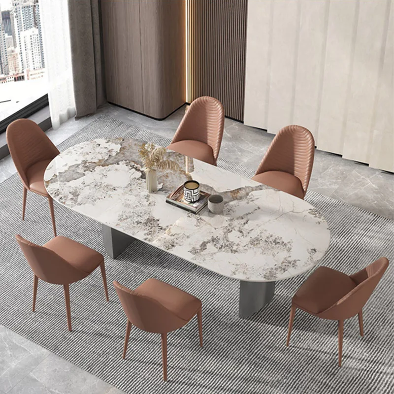 Luxury Italian Leather Dinner Dining Table And Chairs 6 Luxury Dinning