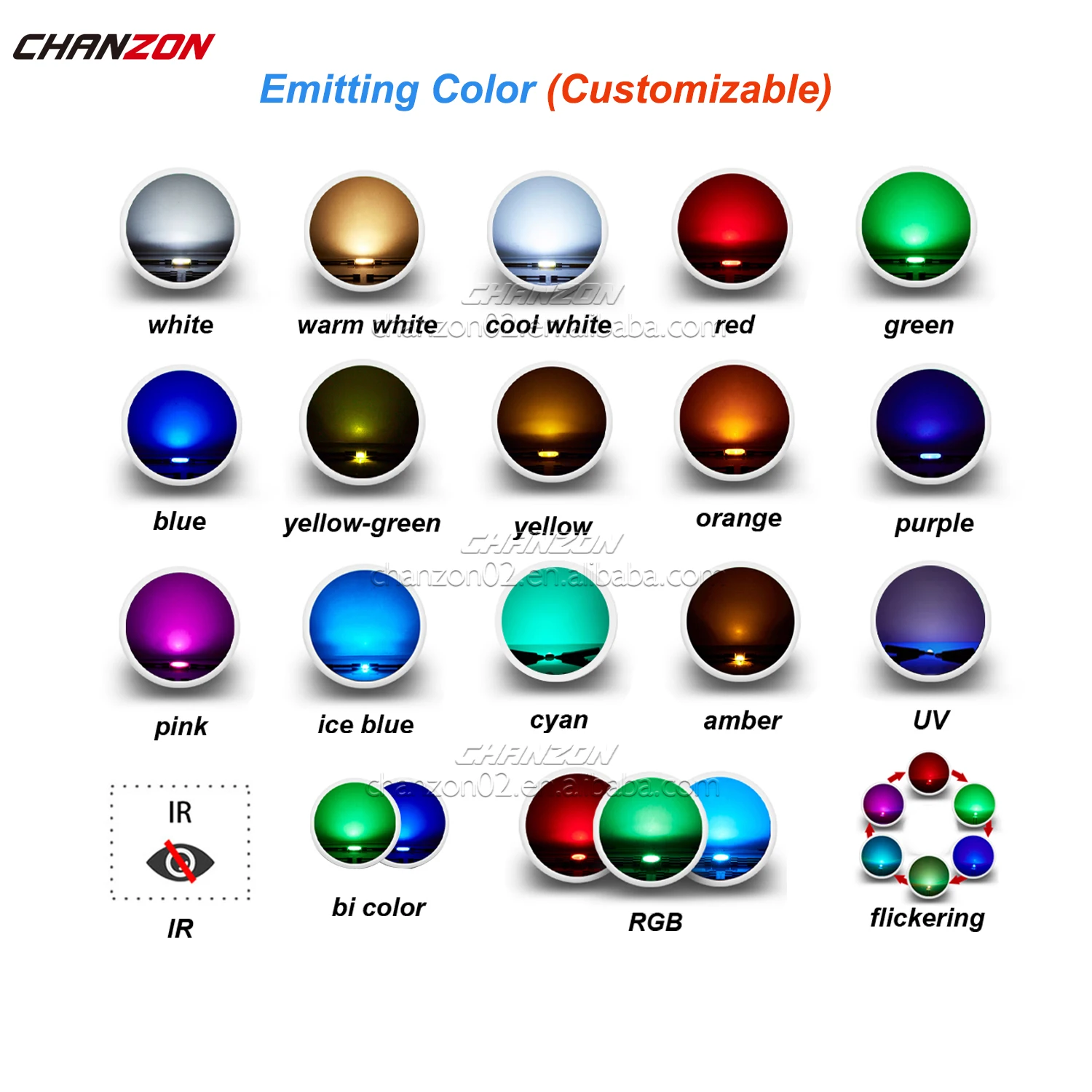 LED Rojo, Amarillo, Verde, Blanco, Azul Y Naranja, Diodo Emisor
