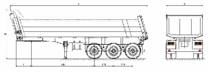 80ton Tipper Trailer Tipper Trailer Rear Dump Truck Semi Trailer For ...