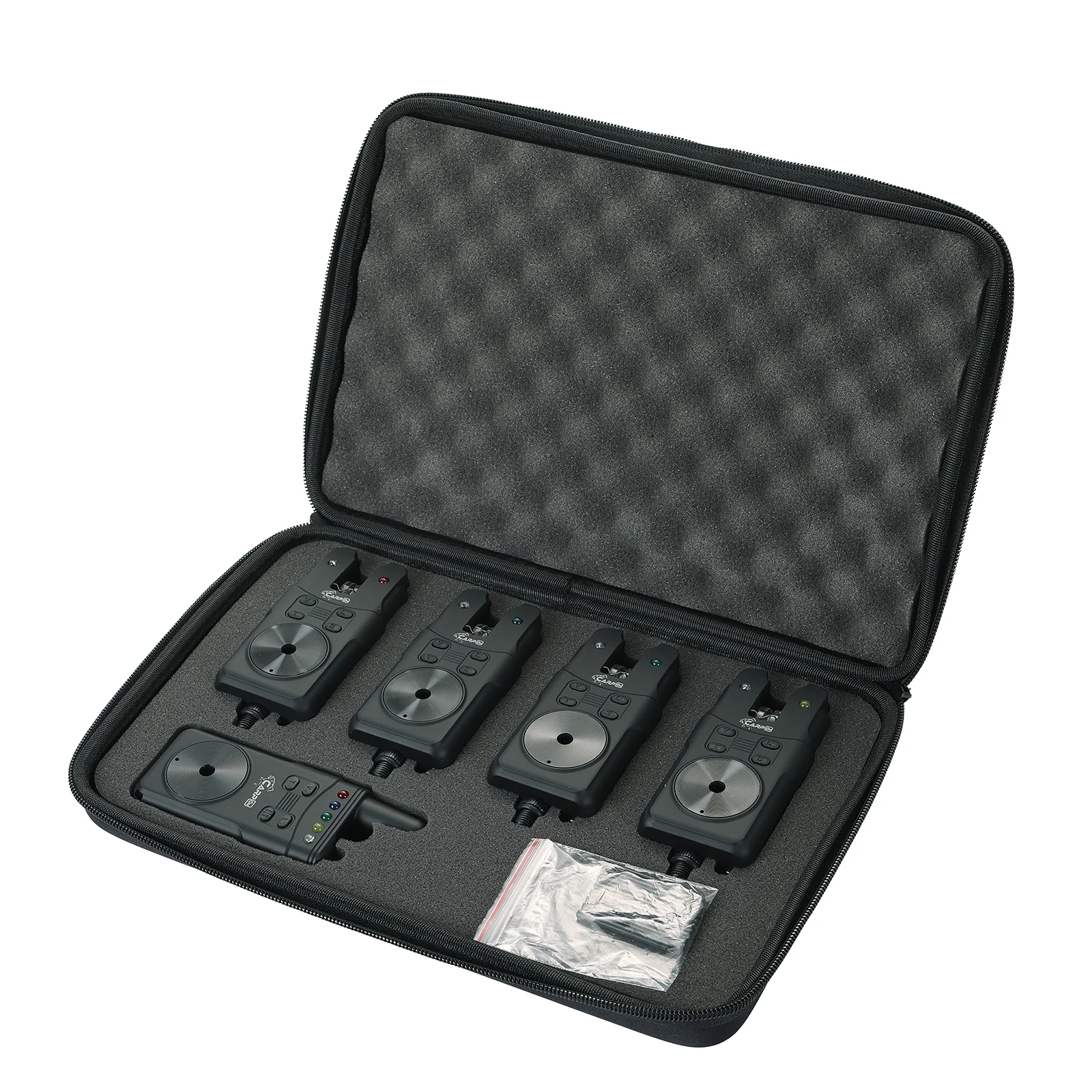 Wireless Waterproof Black Carp Fishing Bite Alarm 4+1 Set