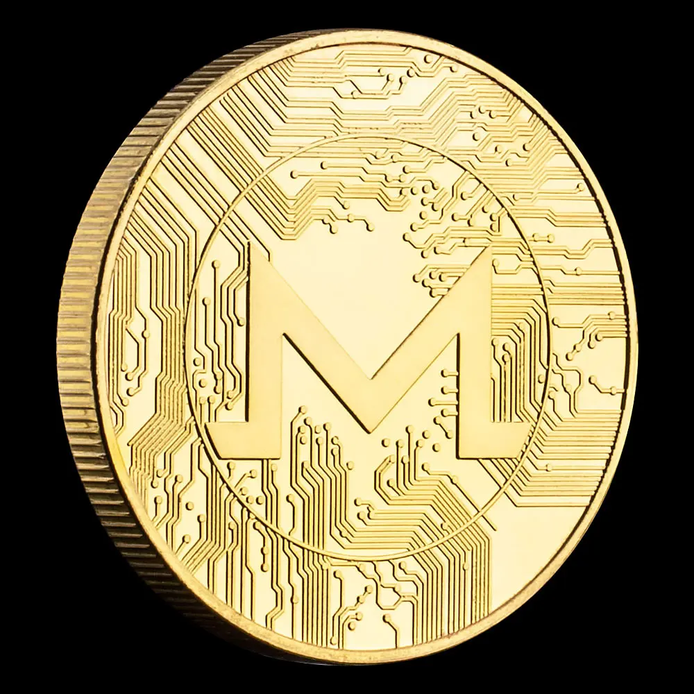 Hot Sale Monero Physical Coin Gold Plated 3D Metal Commemorative Souvenir  Coin for Fans or Collection