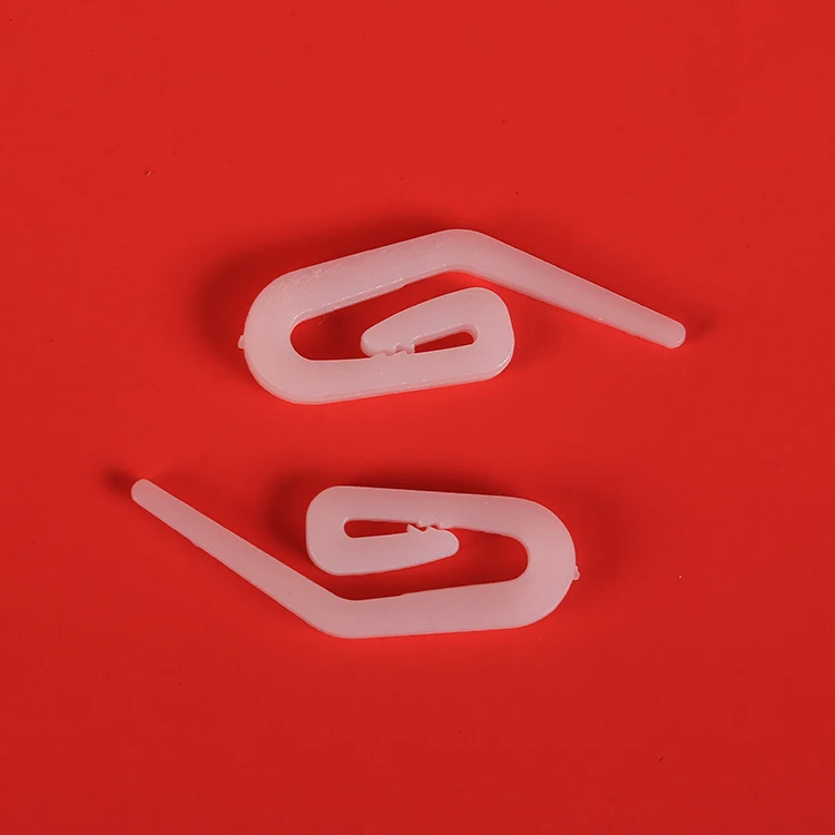 High Quality Customization White Hard 3 cm Window Plastic Curtain Hooks for Curtains