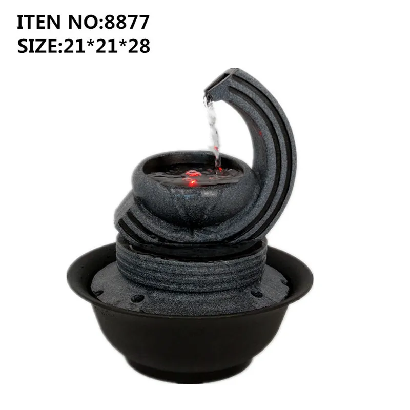 Home Decoration Indoor Water Fountain Office Desktop Waterfall Resin