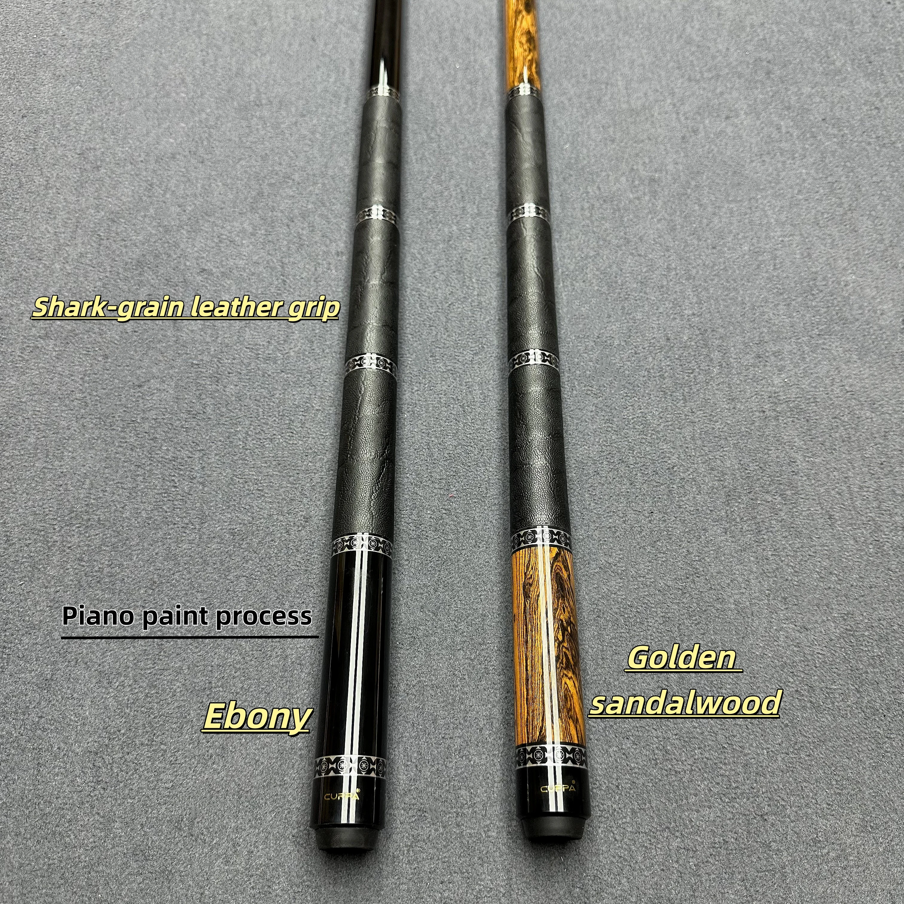 CUPPA 58 Inch Billiard Cue Stick with Leather Grip, 12.5mm Tip