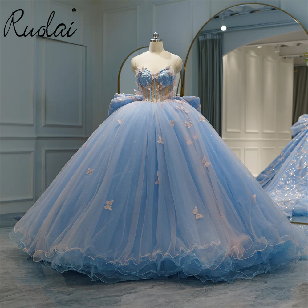 Ruolai LWC6727 Dreamy Royal Blue Sweetheart Quinceanera Dress
