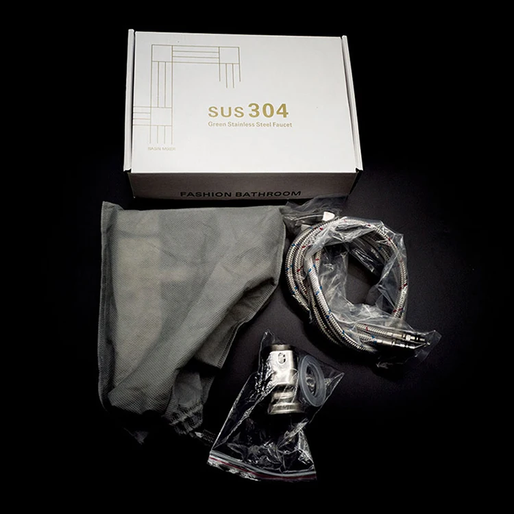 304 Stainless Steel Basin Faucet Single Handle Hot And Cold Water Taps