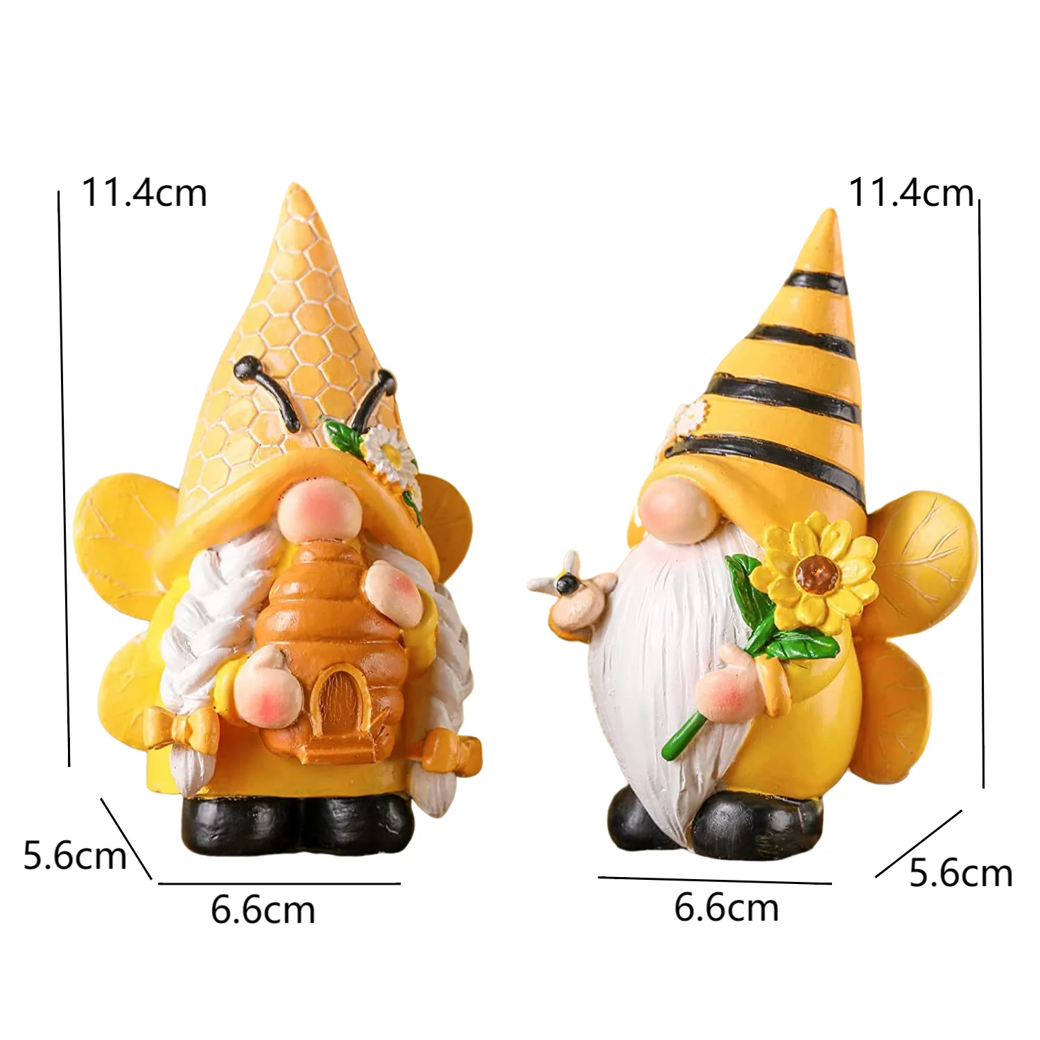 Custom Resin 3d Figurine Mini Gnome Decor Bee Dwarf Coffee Shop Decor Ornament 4.5 Inch Gnome Resin Statue Wholesale