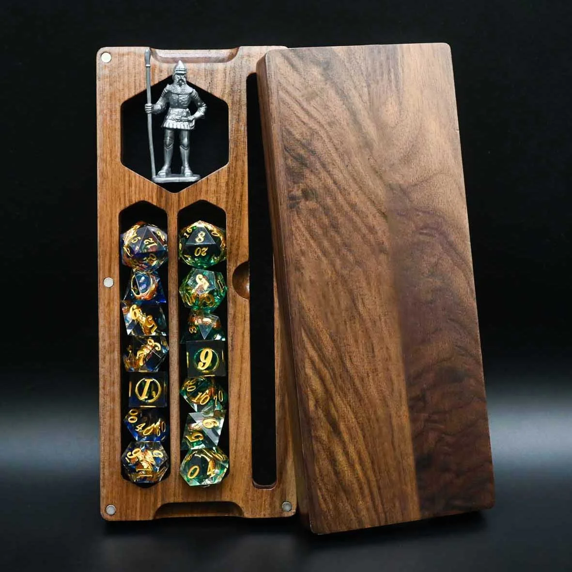 3 Available Wood Rectangle Tabletop RPG Miniature Wooden DND Dice Box for Dungeons and Dragons