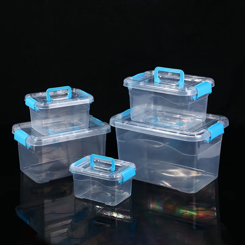 PP Food Grade Clear Plastic Storage Box with lid Carrying Case Desktop Storage Box Makeup box manufacture