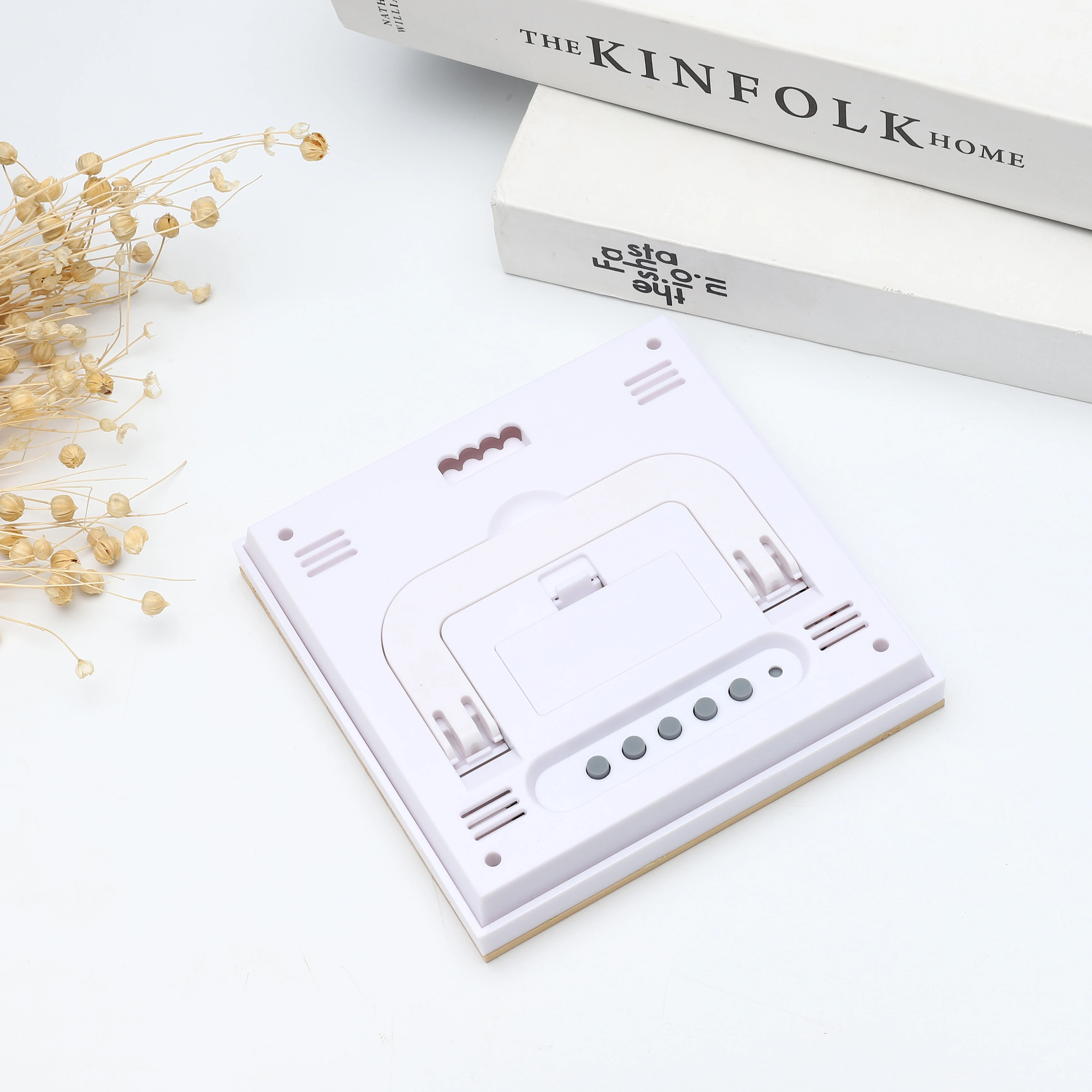 Promotional Bamboo Weather Station Eco-friendly Multi-functional LCD Digital Calendar Alarm Clock