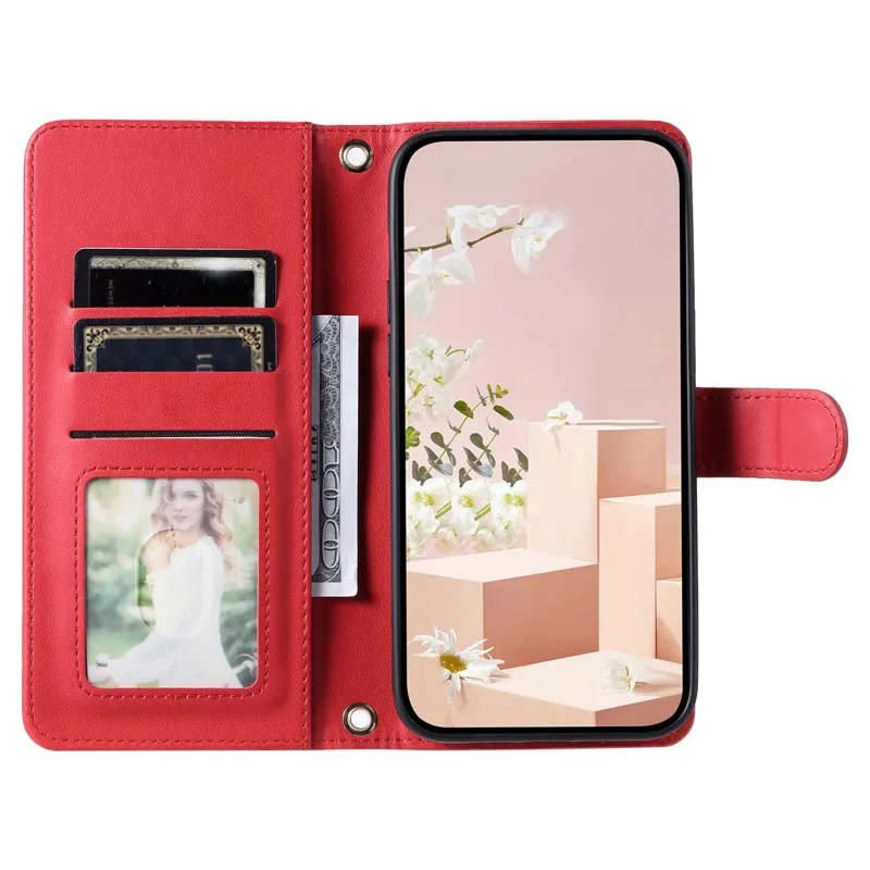 DESSEN Bumper Custodia per OPPO A98 5G, Cover in Pelle a Portafoglio, Guscio Protettivo Antiurto con Slot per Schede + Magnetico + Cavalletto.Viola