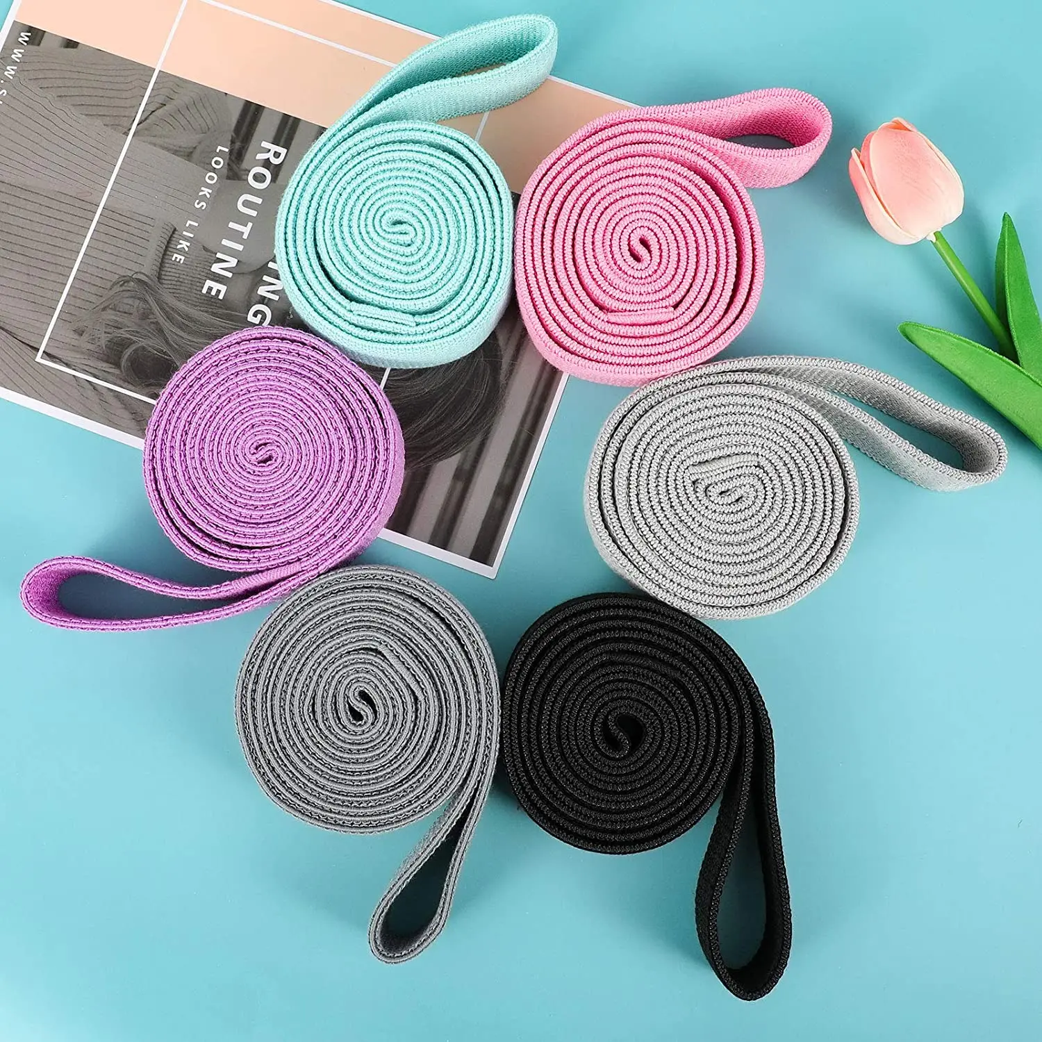 Изготовленный на заказ логотип Нескользящие Домашний Тренажерный Зал Стрейч силовых тренировок тканное длинный подтянуть сопротивление помощи резинки