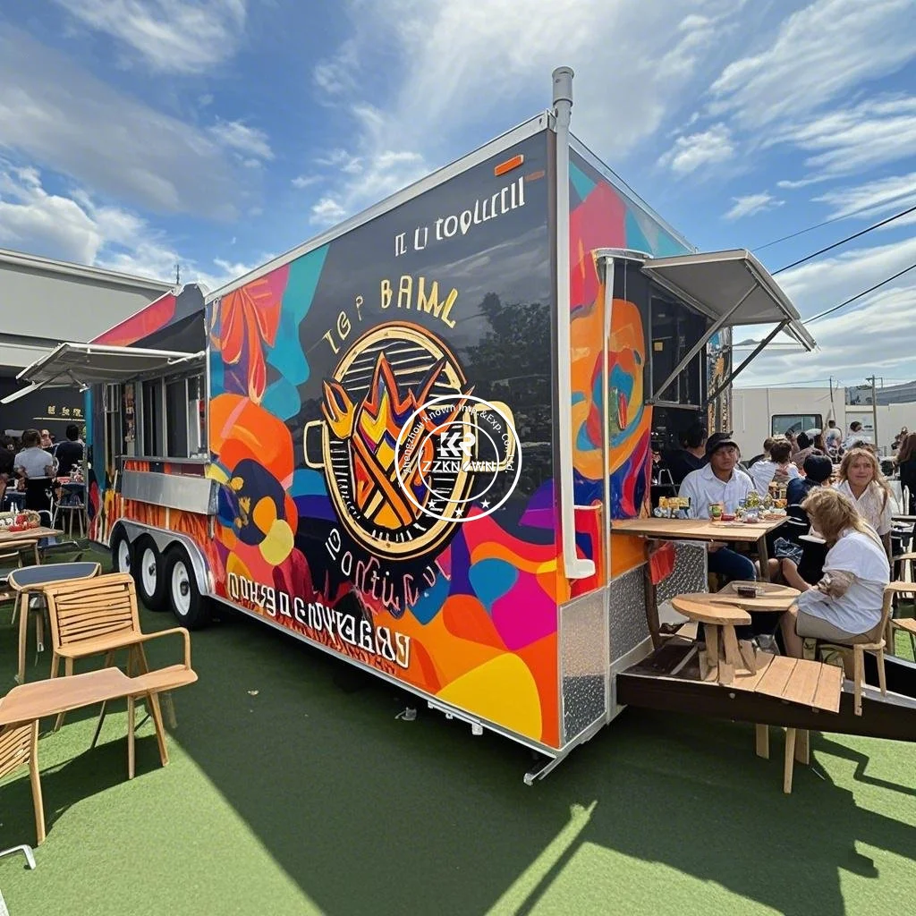 Concession Food Trailer Mobile Bar Food Truck Fully Equipped Kitchen Street Hot Dog Ice Cream Coffee Food Cart Van