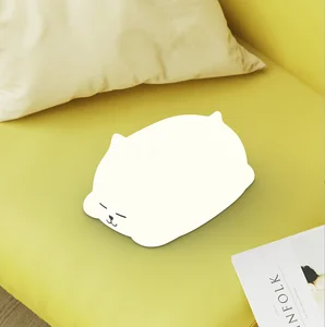 LED RGB 7 Color Light Cute Baby Nightlight USB Rechargeable Bedroom Pussy Night Light Bedside Sleeping Pat Lamp