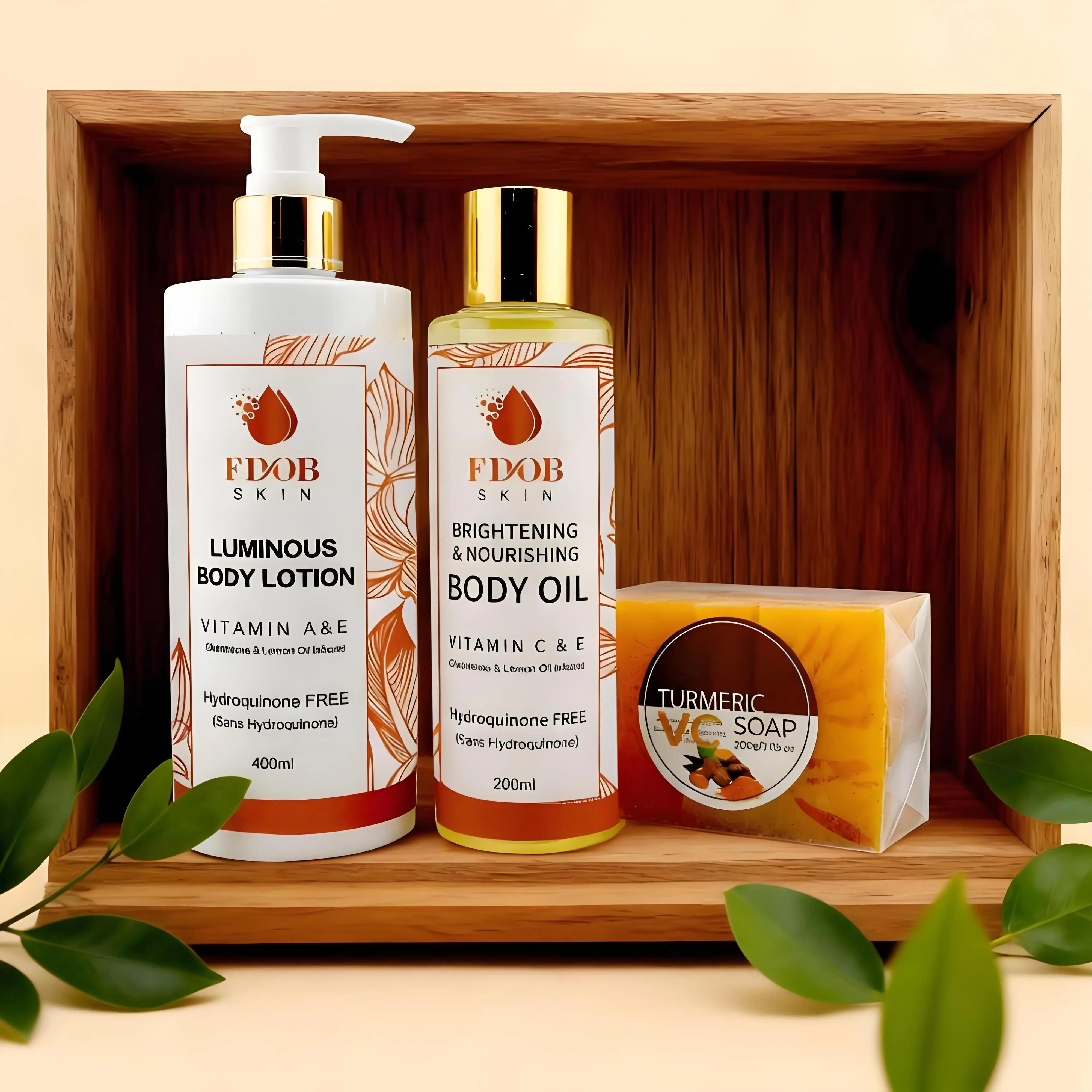 glutathione body oil supplier Brightening Lotion + Illuminating Body + Turmeric Soap Set - 400ml+200ml+200g For Radiant Skin With Natural Ingredients veet gold Gluta ×10 Face