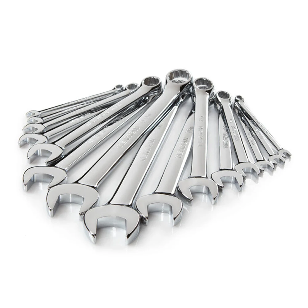 15 Piece Metric Tool sets Combination Wrench Set 8mm to 32mm with Roll up Storage Pouch Bag