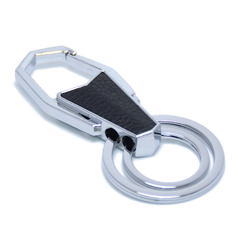 New Creative Chain Ring Hook Men Metal Octagon Alloy Hanger Organizer Auto Gifts Car Key Holder Leather_voghion.com