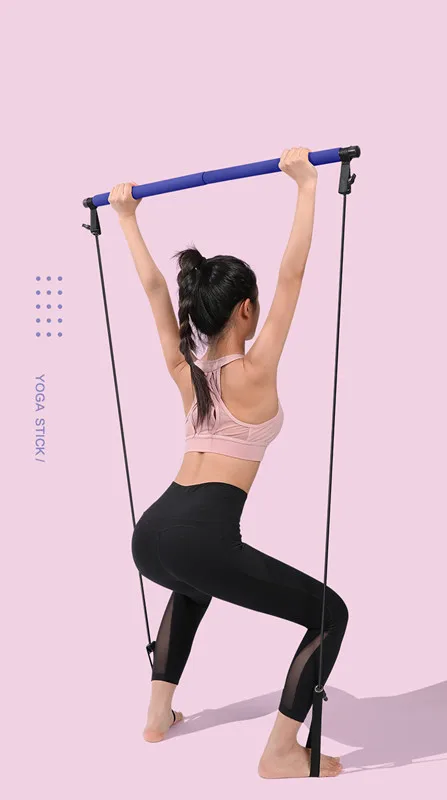 Portable Home Workout Yoga Exercise Tool Stick Yoga Gym Stretching Elastic Pull Rope Resistance Bands Fitness accessories