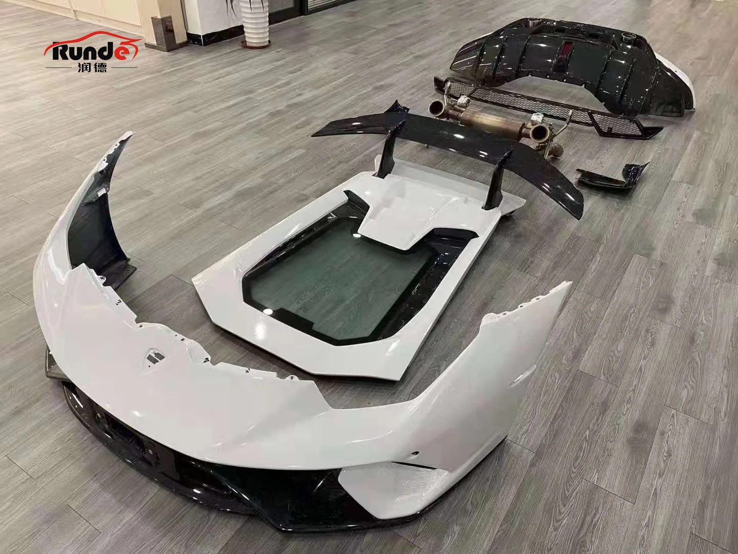 Runde Carbon Fiber+frp For Lamborghini Huracan Lp580 610 Performante ...