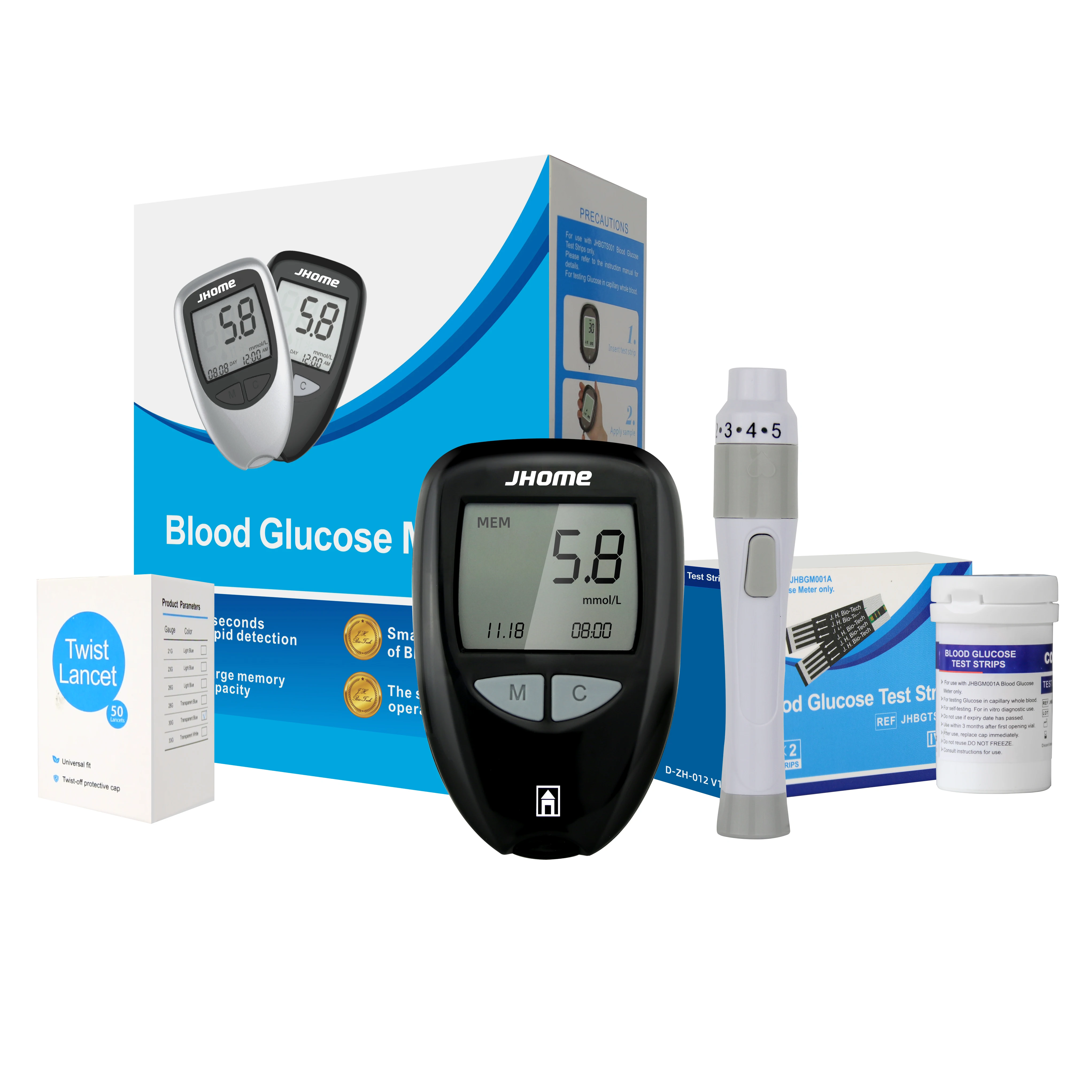 LCD Blood Glucose Meter Electric Plastic Ce Blood Testing Equipment