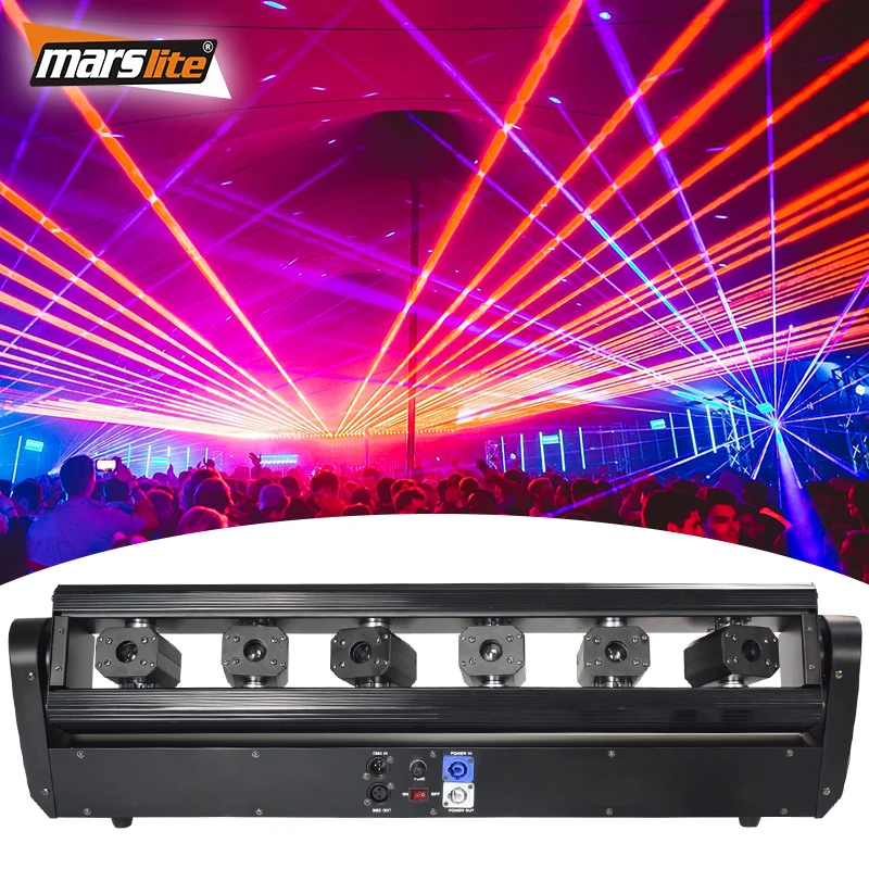 Marslite Eye Laser Wide Six Eye Swing Laser Moving Head Light Beam Rgb In Club Dj Laser