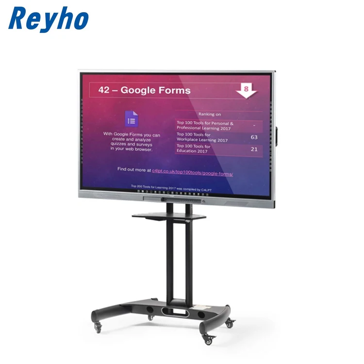 Reyho 86 дюймовый ИК-ch экран LCD портативная большая Интерактивная смарт-доска со встроенным компьютером