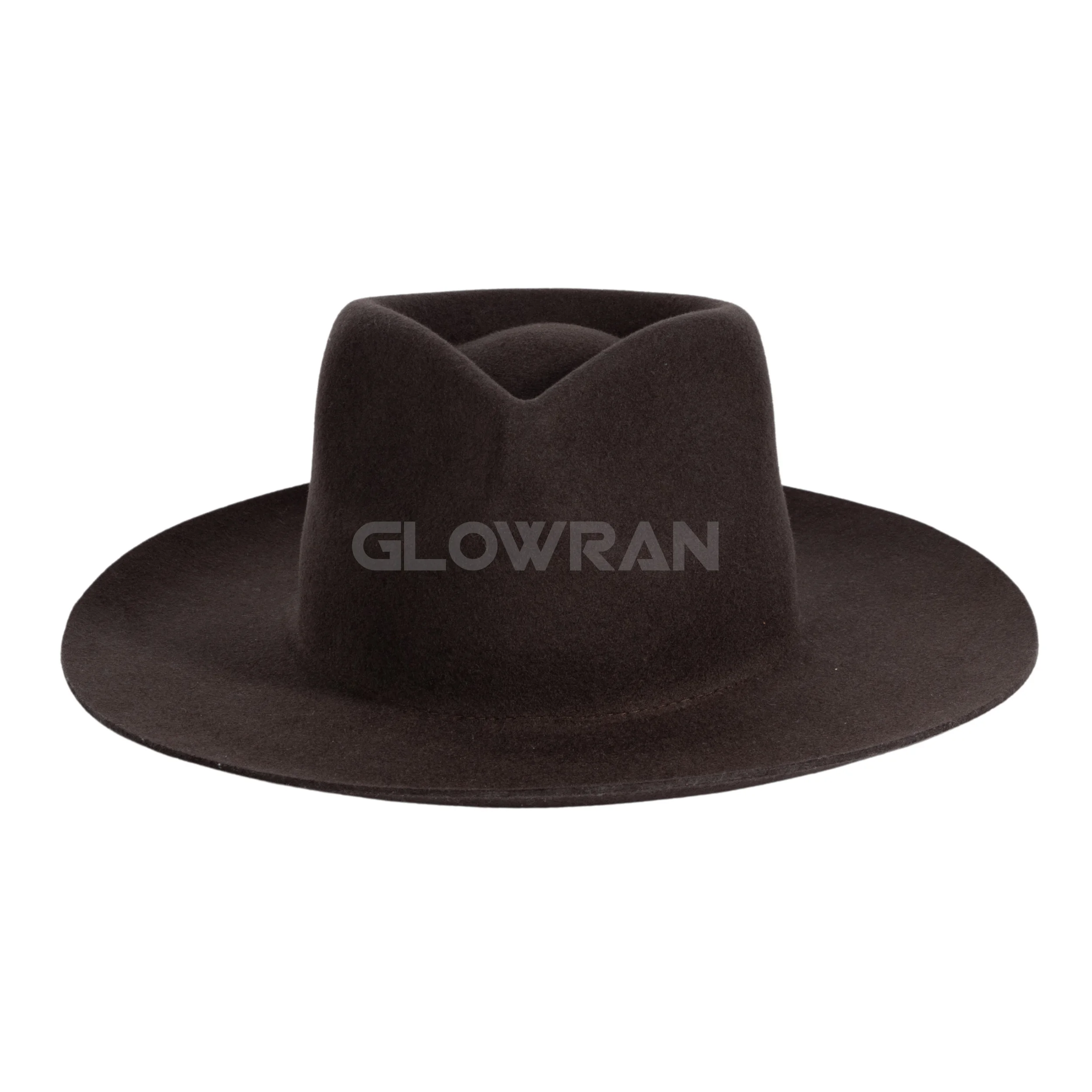 Wholesale Dark Brown Pure Wool Unisex Large Size Wide Brim Blank Felt ...