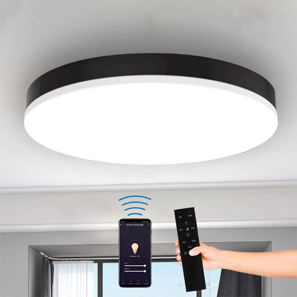 Modern Slim Sensor Ceiling Light Round IP54 Dimmable CCT Adjustable Smart LED Night Lamp