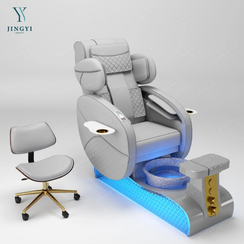 Top Seller Multi Function Rotated Wooden Pedicure Bowl Chair Foot Spa Massage Customized Nail Salon Furniture