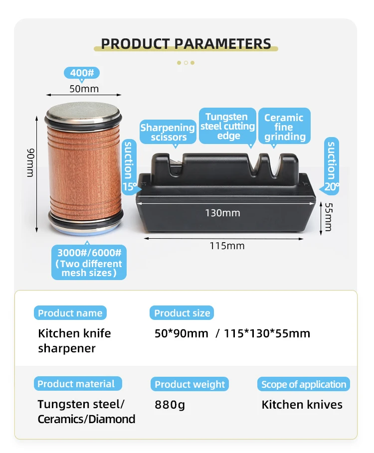 New Product Tumbler Diamond Rolling Knife Sharpener Set Detachable