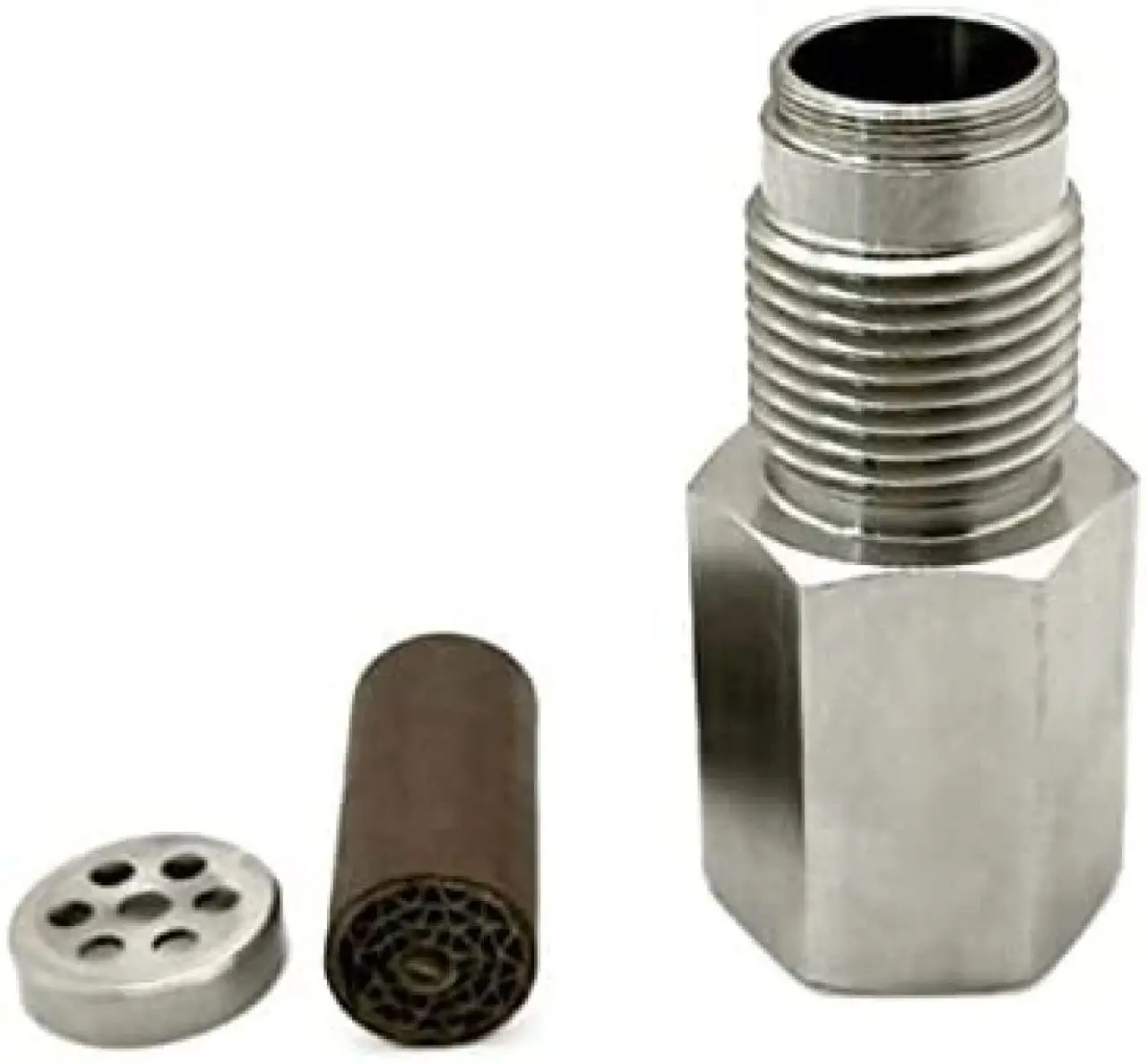 O2 Sensor With Mini Catalyst Universal Mini Catalyst O2 Sensor - Stainless Steel
