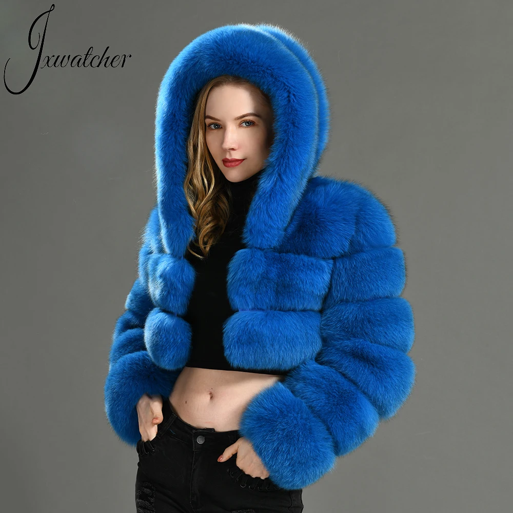 Jxwatcher 2021 Women Winter Fashion Luxury Fluffy Fur Jacket