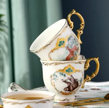 British High-End Creative Afternoon Tea Set - Animal Print