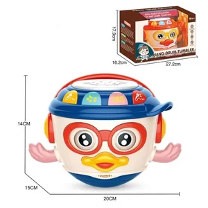 Happy Baby Toy Hand Drum Tumbler Musical Instruments Mini Electronic Drum for Kids 18M+