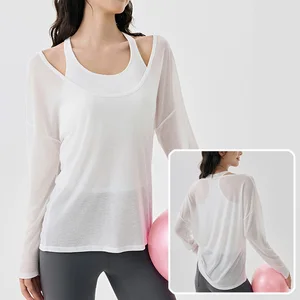 Roregal Outdoor Women's  Skin Friendly Fitness Sport T-Shirt Fashionable Losse Breathable Long Sleeve Sports Cover Shirt