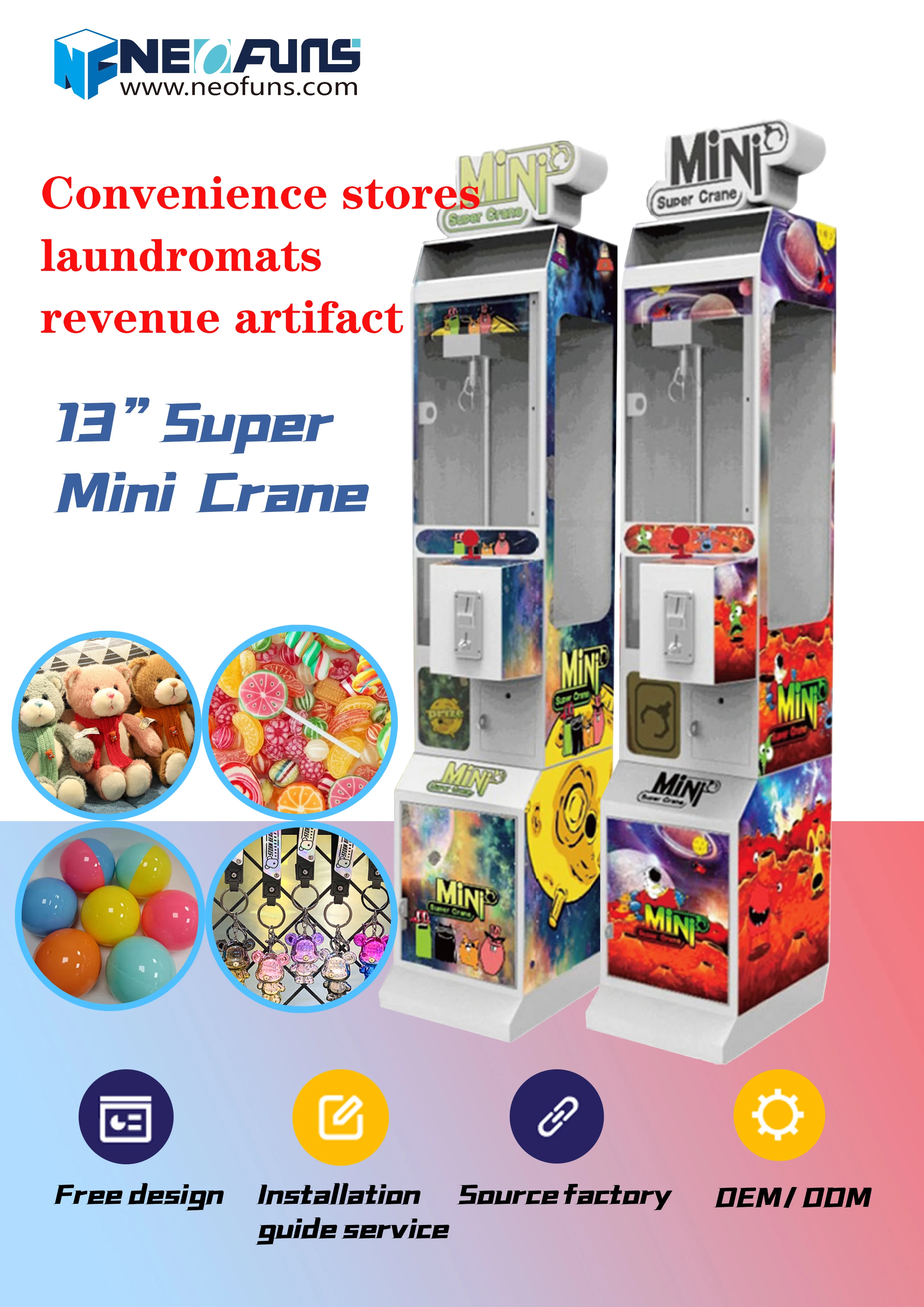 Super Mini Claw Crane Machine Ice Cream Shop Laundry Revenue Artifact Small  Candy Toy Plush Claw Vending Machine