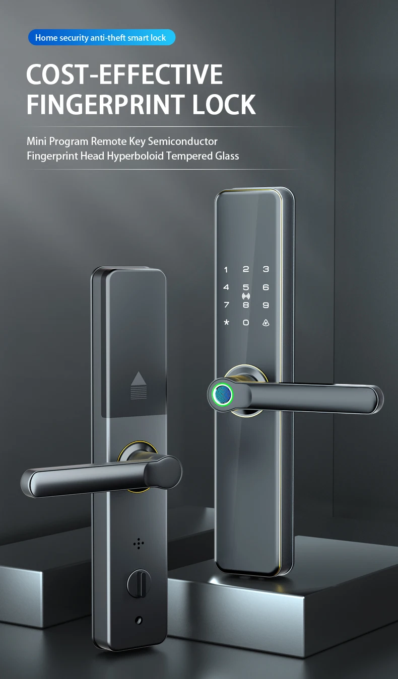 Keyless Entry Rfid Door Lock Door Finger Print Electric Door Lock