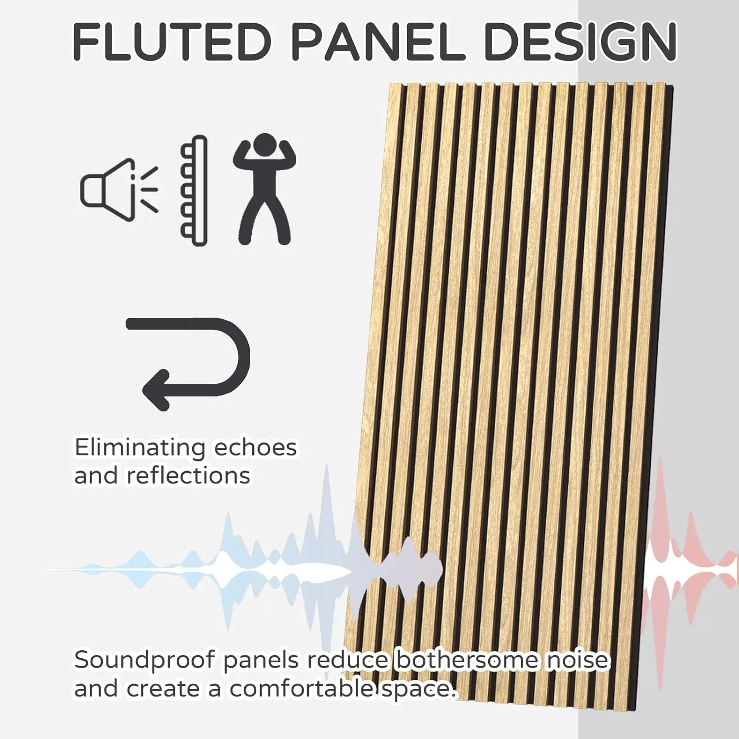 Walnut Acoustic Slat Wood Wall Panels Noise Cancelling Fence Panels ...