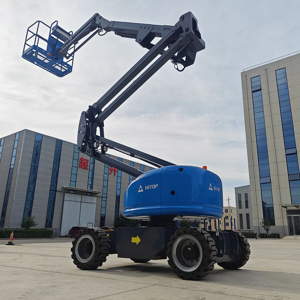 New / Second Hand Four-wheel Construction Self Propelled Telescopic Electric Boom Lift for Sale