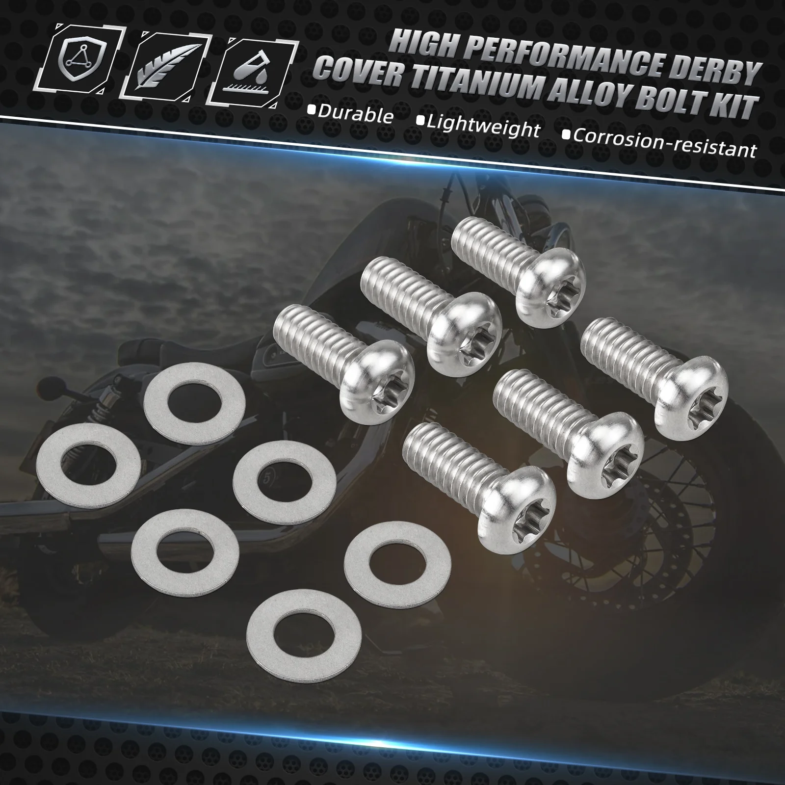 Nicecnc Titanium Derby Clutch Cover Screws Kit for Harley