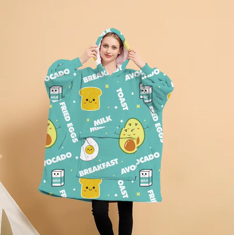 Hoodie Blanket Avocado Toast Pullover Avocado Oversized Hoodie